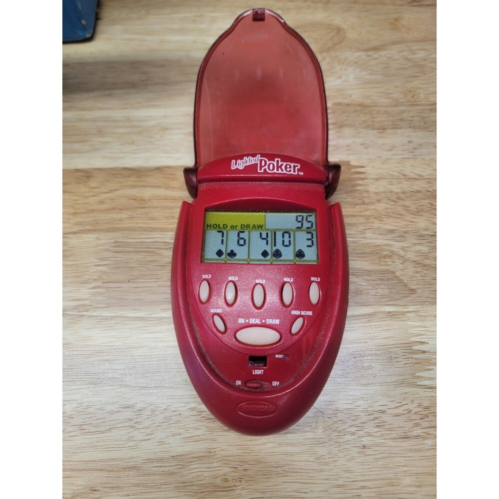 Vintage Radical Lighted Poker Flip Top Hand Held video Game Fully Working